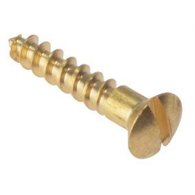 ForgeFix RAH586BR Wood Screw Slotted Raised Head ST Solid Brass 5/8in x 6 Box 200 FORRAH586BR