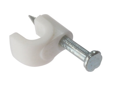 ForgeFix RCC45W Cable Clips Round White 4-5mm Box 200 FORRCC45W