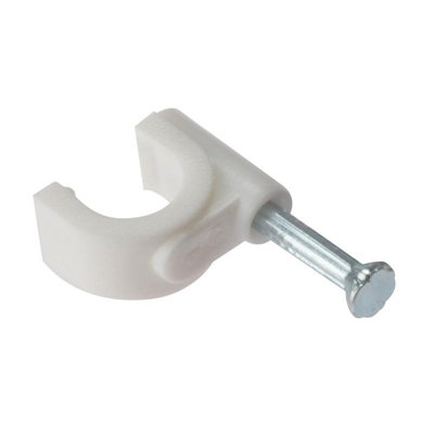Forgefix Round Cable Clips White (7-8mm)