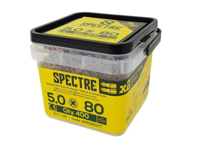 ForgeFix Spectre PZ Multi-Purpose Wood Screws 5.0 x 80mm Tub of 400