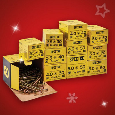 ForgeFix Spectre Wood Trade Screw Assorted Pack 1800 Piece XMS24SPECTRE