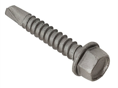 ForgeFix TFHUWSD5570L TechFast Roofing Sheet to Steel Hex Screw No.3 Tip 5.5 x 70mm Box 100 FORTFH5570L