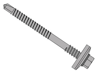 ForgeFix TFHW16CPSD55115L TechFast Composite Panels to Steel Hex Screw No.3 Tip 5.5 x 115mm Box 100 FORTFHW5115L