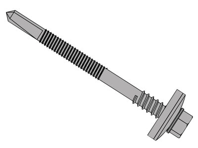 ForgeFix TFHW16CPSD55150H TechFast Composite Panels to Steel Hex Screw No.5 Tip 5.5 x 150mm Box 100 FORTFHW5150H