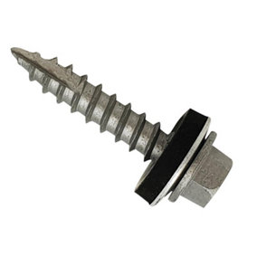 ForgeFix TFHW16GP6325 TechFast Metal Roofing to Timber Hex Screw T17 Gash Point 6.3 x 25mm Box 100 FORTFHWP6325