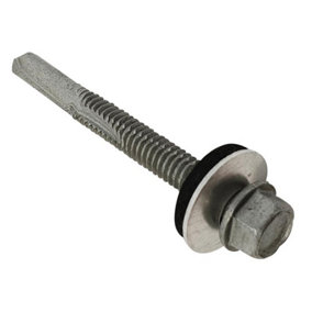 ForgeFix TFHW16SD55100H TechFast Roofing Sheet to Steel Hex Screw & Washer No.5 Tip 5.5 x 100mm Box 100 FORTFHW5100H
