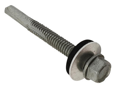 ForgeFix TFHW16SD5540H TechFast Roofing Sheet to Steel Hex Screw & Washer No.5 Tip 5.5 x 40mm Box 100 FORTFHW5540H