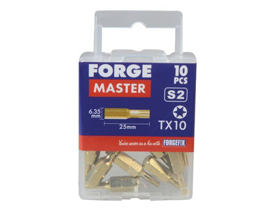 ForgeFix - TORX Compatible Bit T10 x 25mm (Pack 10)