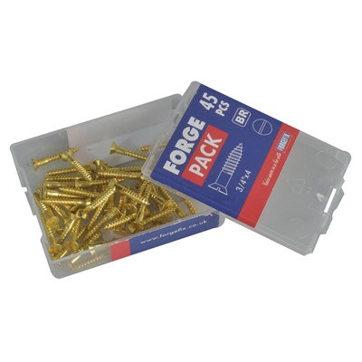 Forgefix Wood Screws, Slotted, Csk, Br Multi Colour (3/4in x 4 ...