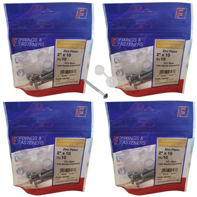 ForgeFix x40 Pack 10CRSC Corrugated Roofing Screws Pozi 5mm x 50mm FORCRSCM