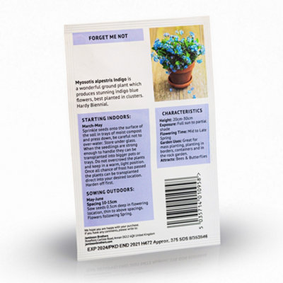 Forget Me Not Indigo Flower Seeds (Approx.300 seeds) - By Jamieson Brothers