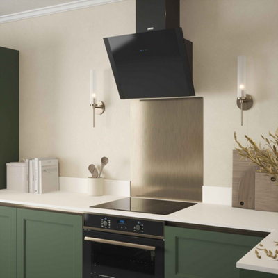 Forgeworks  Antique Brass Stainless Steel - Self Adhesive - Metal Kitchen Splashback 600mm x 750mm x 0.9mm