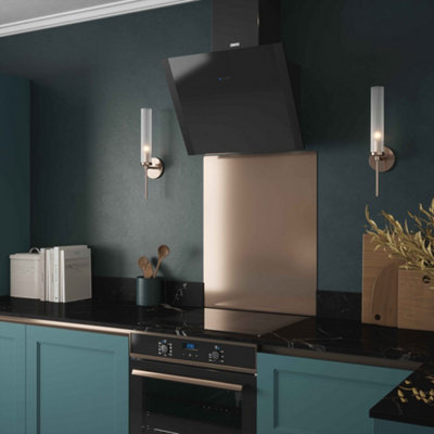 Forgeworks  Brushed Copper Stainless Steel - Self Adhesive - Metal Kitchen Splashback 600mm x 750mm x 0.9mm