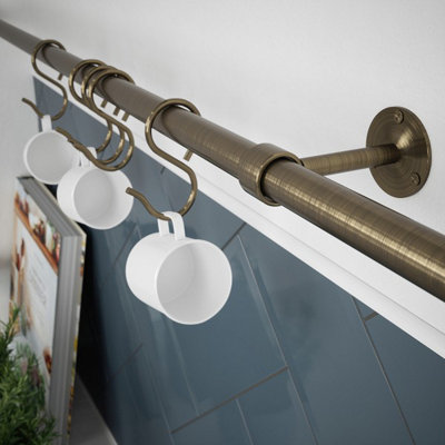 Forgeworks Easy-Fit Kitchen Utensil Rail Kit - Antique Brass - 60cm ...