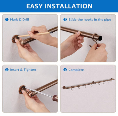 Forgeworks Easy-Fit Kitchen Utensil Rail Kit - Antique Copper - 100cm ...