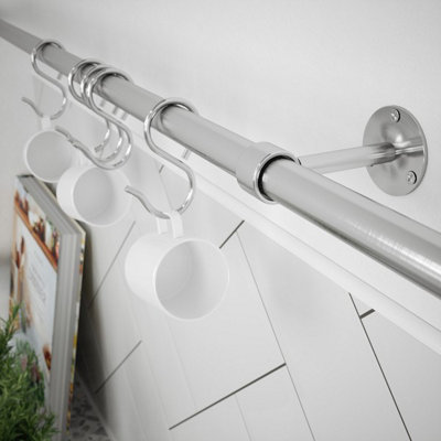 Forgeworks Easy-Fit Kitchen Utensil Rail Kit - Brushed Stainless Steel ...