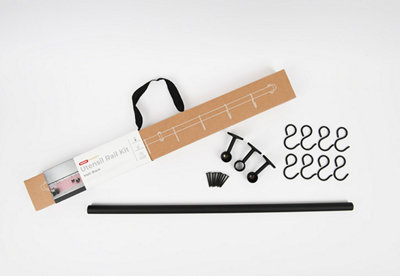 Forgeworks Easy-Fit Kitchen Utensil Rail Kit - Matt Black - 100cm with ...