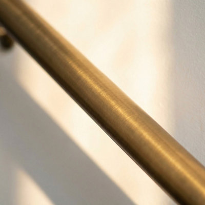 Forgeworks Premium Antique Brass 3.6m Indoor Stair Handrail Kit. Easy Install all in One Box with brackets & endcaps 5Yr Guarantee
