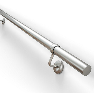 Forgeworks Premium Brushed Steel 1.2m Indoor Stair Handrail Kit. Easy ...