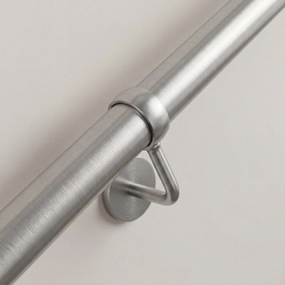 Forgeworks Premium Brushed Steel 2.4m Indoor Stair Handrail Kit. Easy ...