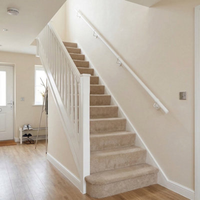 Forgeworks Premium Matt White 3.6m Indoor Stair Handrail Kit. Easy Install all in One Box with brackets & endcaps 5 Yr Guarantee