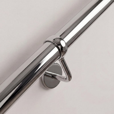 Forgeworks Premium Polished Steel 2.4m Indoor Stair Handrail Kit. Easy ...