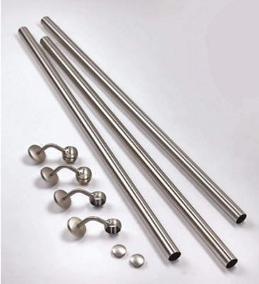 Forgeworks Premium Polished Steel 3.6m Indoor Stair Handrail Kit - Easy Install all in One Box - 5