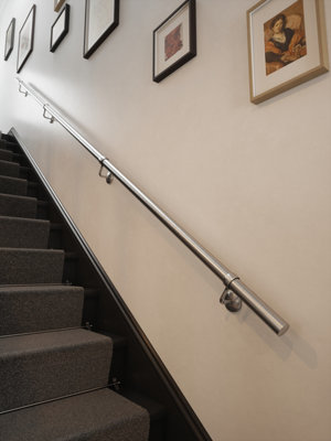Forgeworks Premium Polished Steel 3.6m Indoor Stair Handrail Kit - Easy Install all in One Box - 7