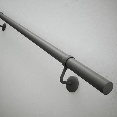 Forgeworks Premium Textured Grey 1.2m Indoor Stair Handrail Kit. Easy ...