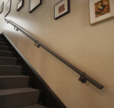 Forgeworks Premium Textured Grey 3.6m Indoor Stair Handrail Kit. Easy ...