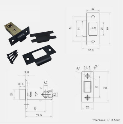 Forgeworks Thin Frame 40mm Short Latch in Contemporary Matt Black ...