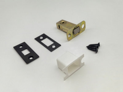 Forgeworks Thin Frame Bathroom Bolt Matt Black Extra Short 40mm - with fixings