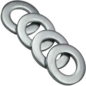 Form A M14 - 14mm Washers Zinc Steel ( Pack of: 200 ) Metal Washer DIN 125 Durable Connection Enhancement for Nuts and Bolts