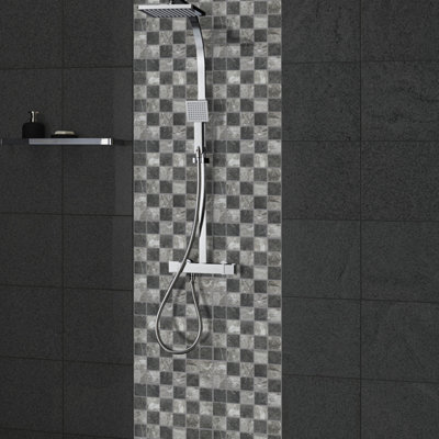 Formation Concrete Effect Glass Mosaic Tile