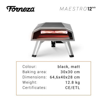 Forneza 12 Inch Gas Pizza Oven with Accessories Bundle - Quick & Stylish Culinary Mastery