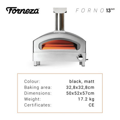 Forneza Forno 13 Inch Gas Pizza Oven With Accessories Bundle