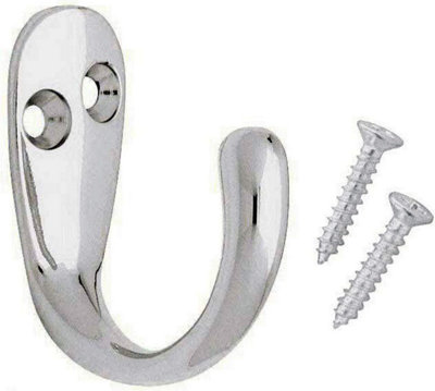 Fort Fasteners Robe Hooks Single Chrome Plated Pack of 2