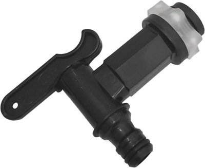 Fort Fasteners Water Butt Tap Plastic Push Fit Black Premier 1 Tap