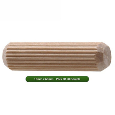 Fort Fasteners Wooden Dowel 10mm x 60mm Pack of 50