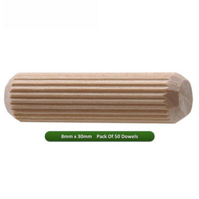 Fort Fasteners Wooden Dowel 8mm x 30mm Pack of 50