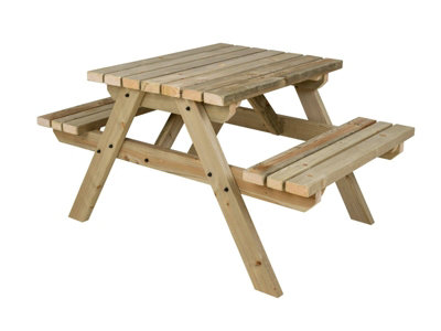 Fortem Pub Style Picnic Table Benches Set (3ft, Natural finish)