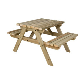 Fortem Pub Style Picnic Table Benches Set (3ft, Natural finish)