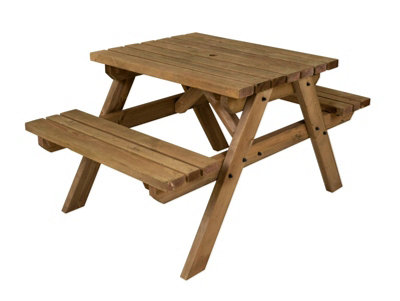 Fortem Pub Style Picnic Table Benches Set (3ft, Rustic brown)