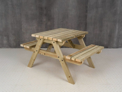 Fortem Pub Style Picnic Table Benches Set (4ft, Natural finish)