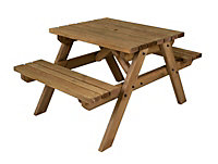 Fortem Pub Style Picnic Table Benches Set (4ft, Rustic brown)