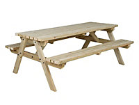 Fortem Pub Style Picnic Table Benches Set (7ft, Natural finish)