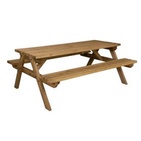 Fortem Pub Style Picnic Table Benches Set (7ft, Rustic brown)