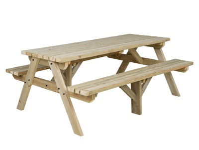 Fortem Pub Style Picnic Table Benches Set (8ft, Natural finish)