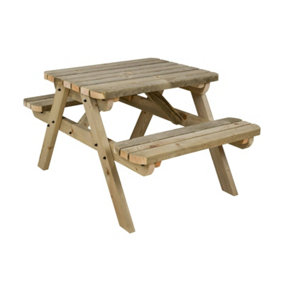 Fortem Rounded Pub Style Picnic Table Benches Set (3ft, Natural finish)