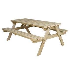 Fortem Rounded Pub Style Picnic Table Benches Set (5ft, Natural finish)